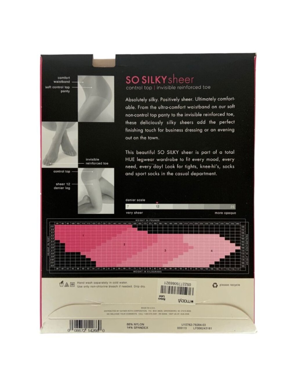 Hue So Silky Sheer Control Top Pantyhose Size 3 Large Natural Beige 12 Denier - Picture 2 of 3